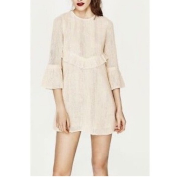 ZARA Tunic DRESS ECRU CROCHET Web Tassel - Picture 3 of 9